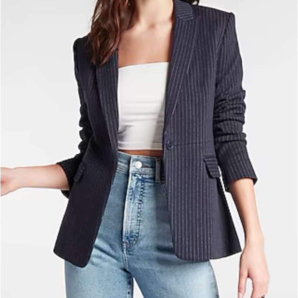 Express Dark Pinstripe Blazer